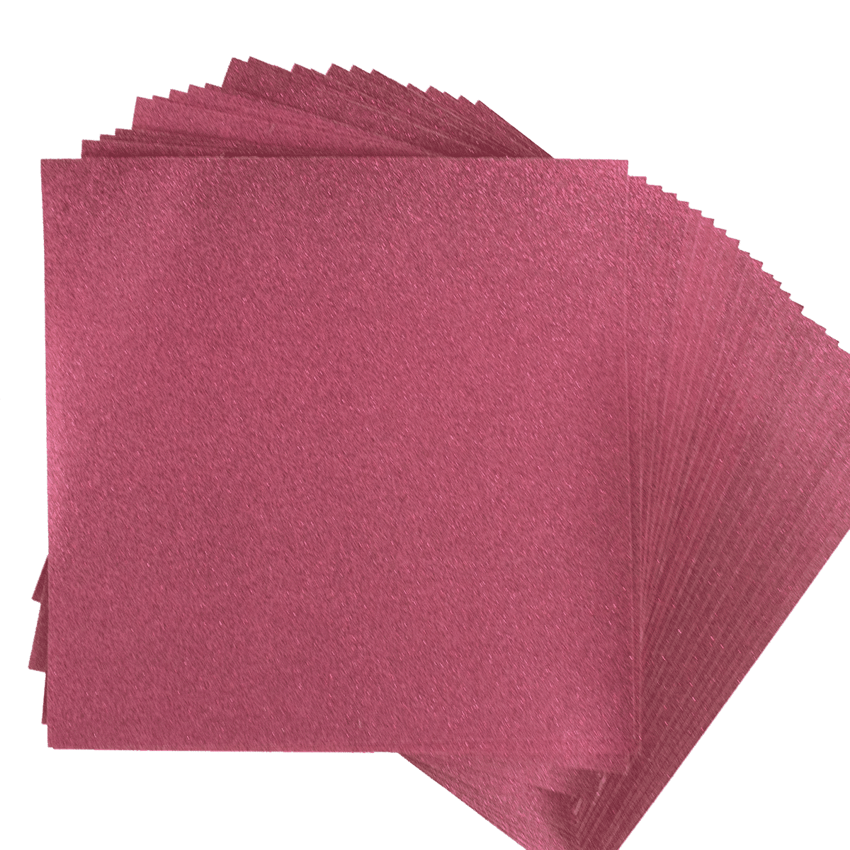 a stack of pink napkins on a white background.