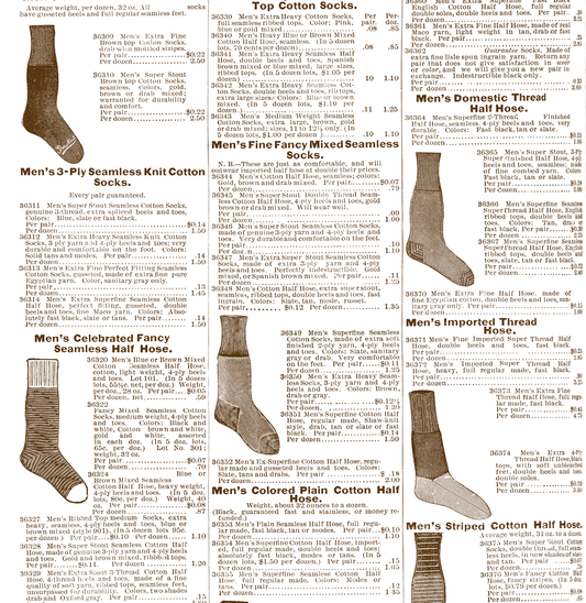 a page from a book showing different types of socks.