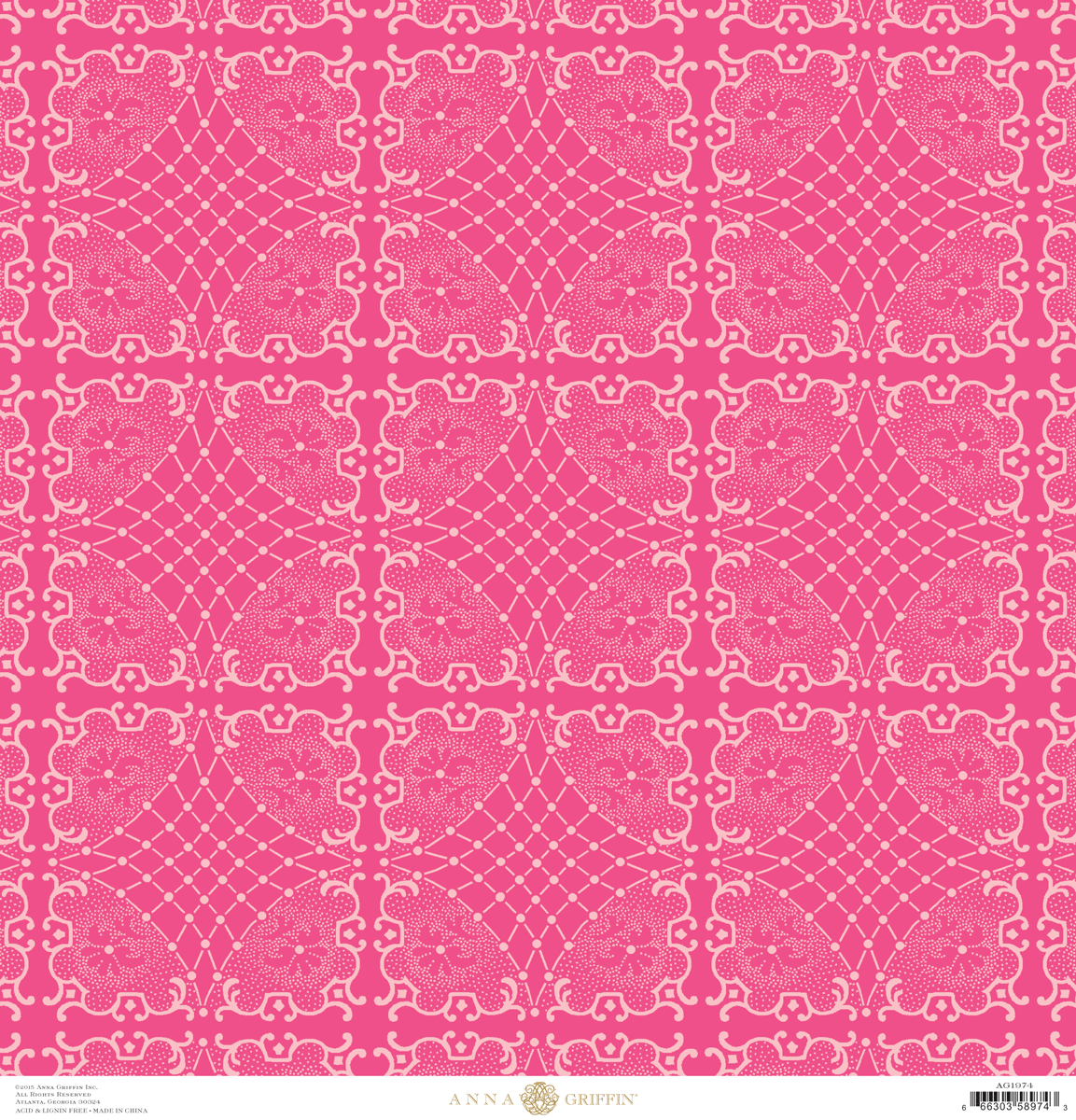 a pink background with a pattern of circles.