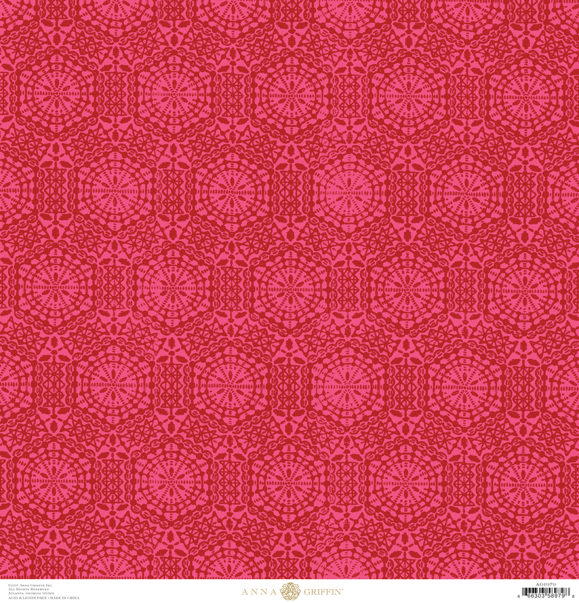 a red background with a pattern of circles.