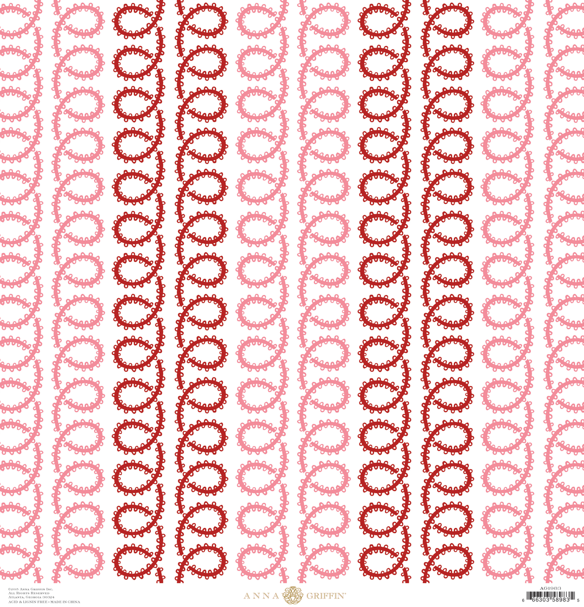 a red and white striped pattern with circles.