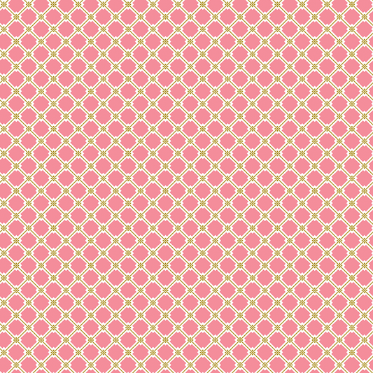 a pink and green geometric pattern.