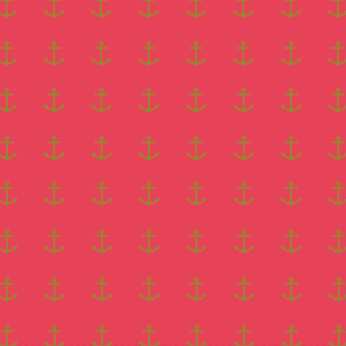 a red background with green dots.