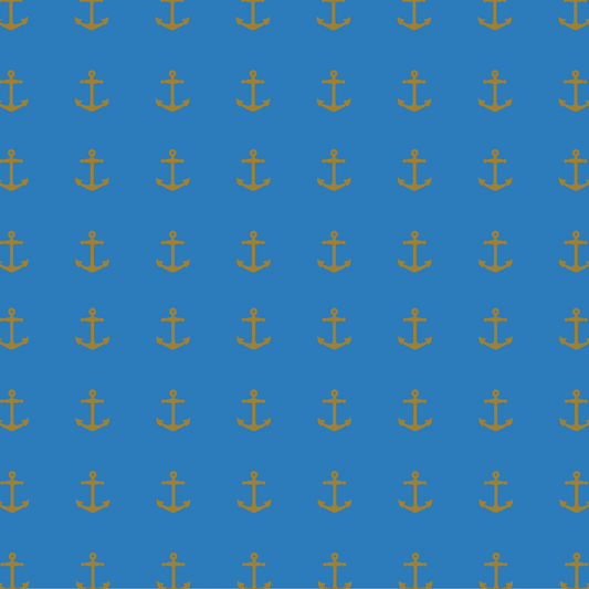 a blue background with yellow anchors on it.