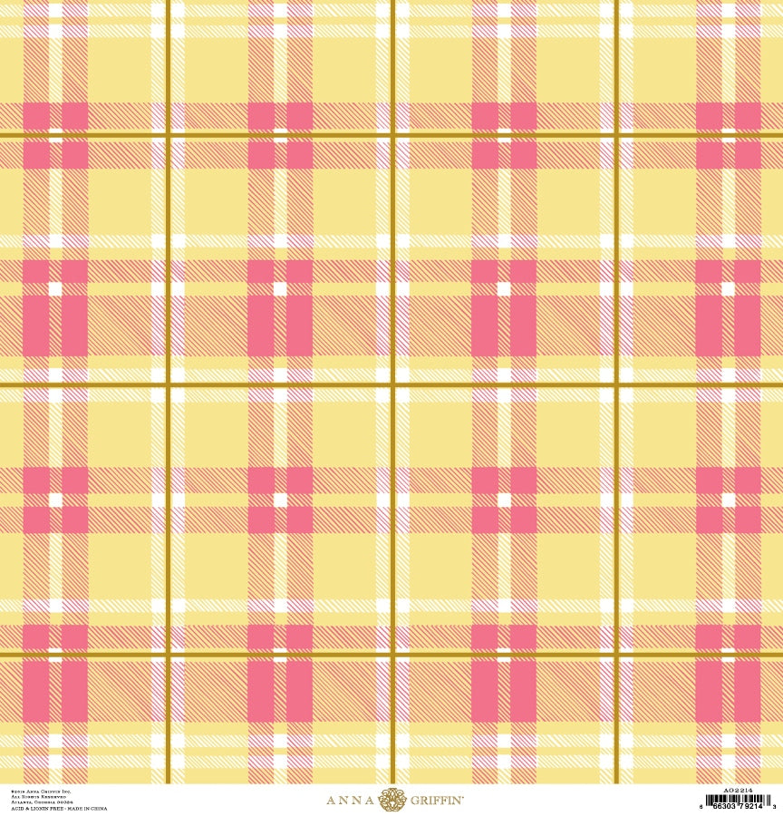a yellow and pink plaid pattern.
