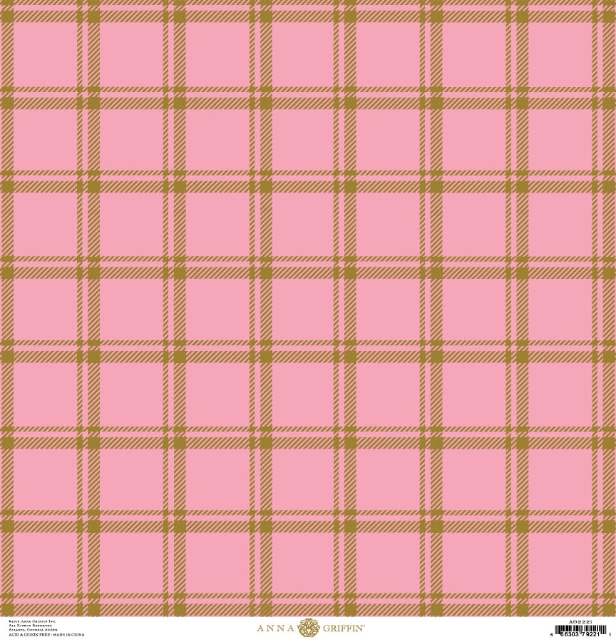 a pink and brown plaid pattern.