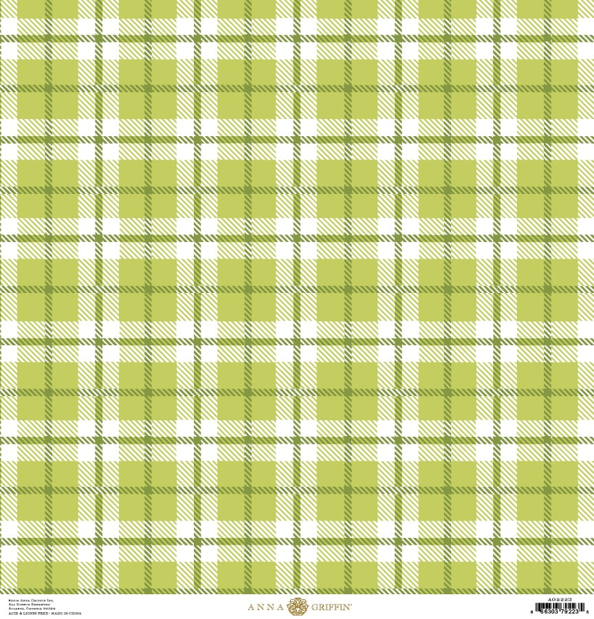 a green and white plaid pattern.