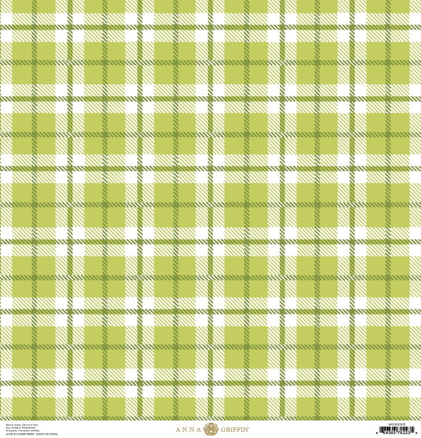 Green/White Classic Plaid 12X12 Cardstock – Anna Griffin Inc.