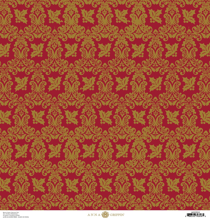 a red and gold wallpaper with a pattern.