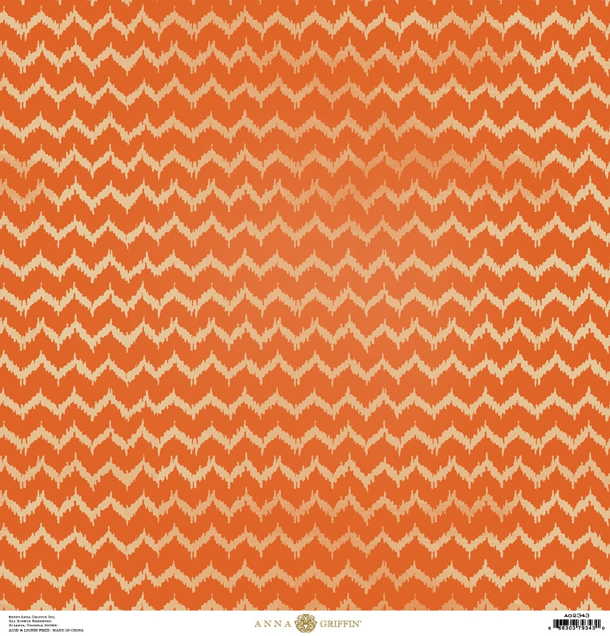 an orange and white zigzag pattern.