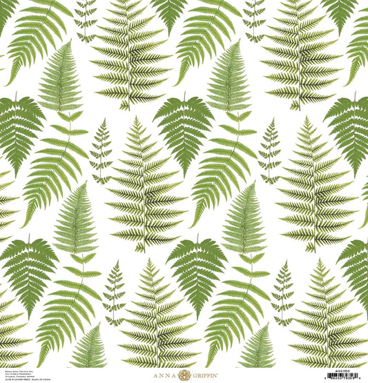 a pattern of green leaves on a white background.