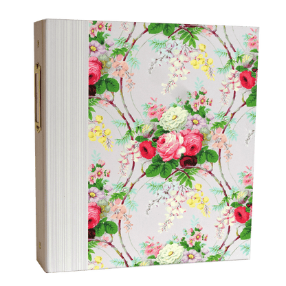 a book with a floral pattern on it.