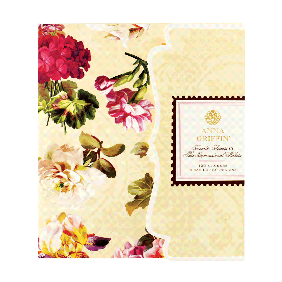 a book with a floral design on it.
