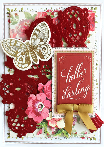 a close up of a card with a butterfly.