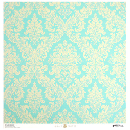 a blue and white wallpaper with a pattern on it.