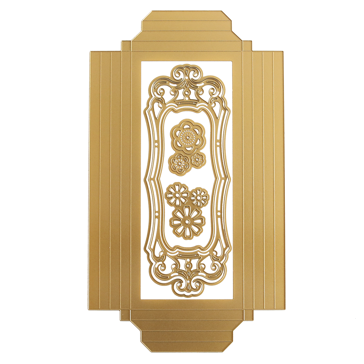 a golden door with a decorative design on it.