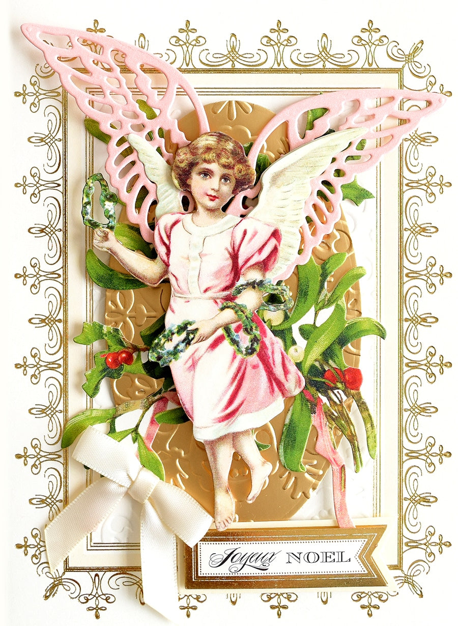 a card with a picture of an angel on it.