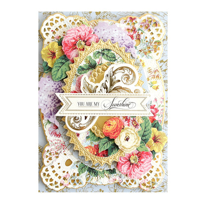 a card with a floral design on it.
