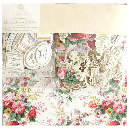 a close up of a paper with flowers on it.