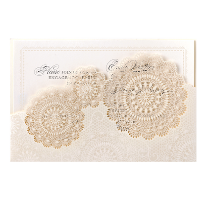 a wedding card with two doily doily doily doily doily doi.