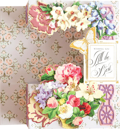 a greeting card with a bouquet of flowers.
