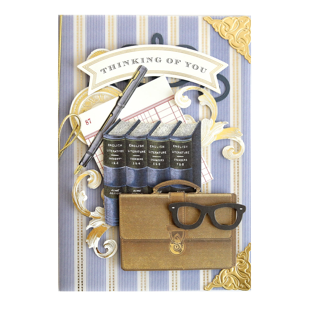 a picture of Carte Homme Cardstock and Vellum with a pair of glasses.
