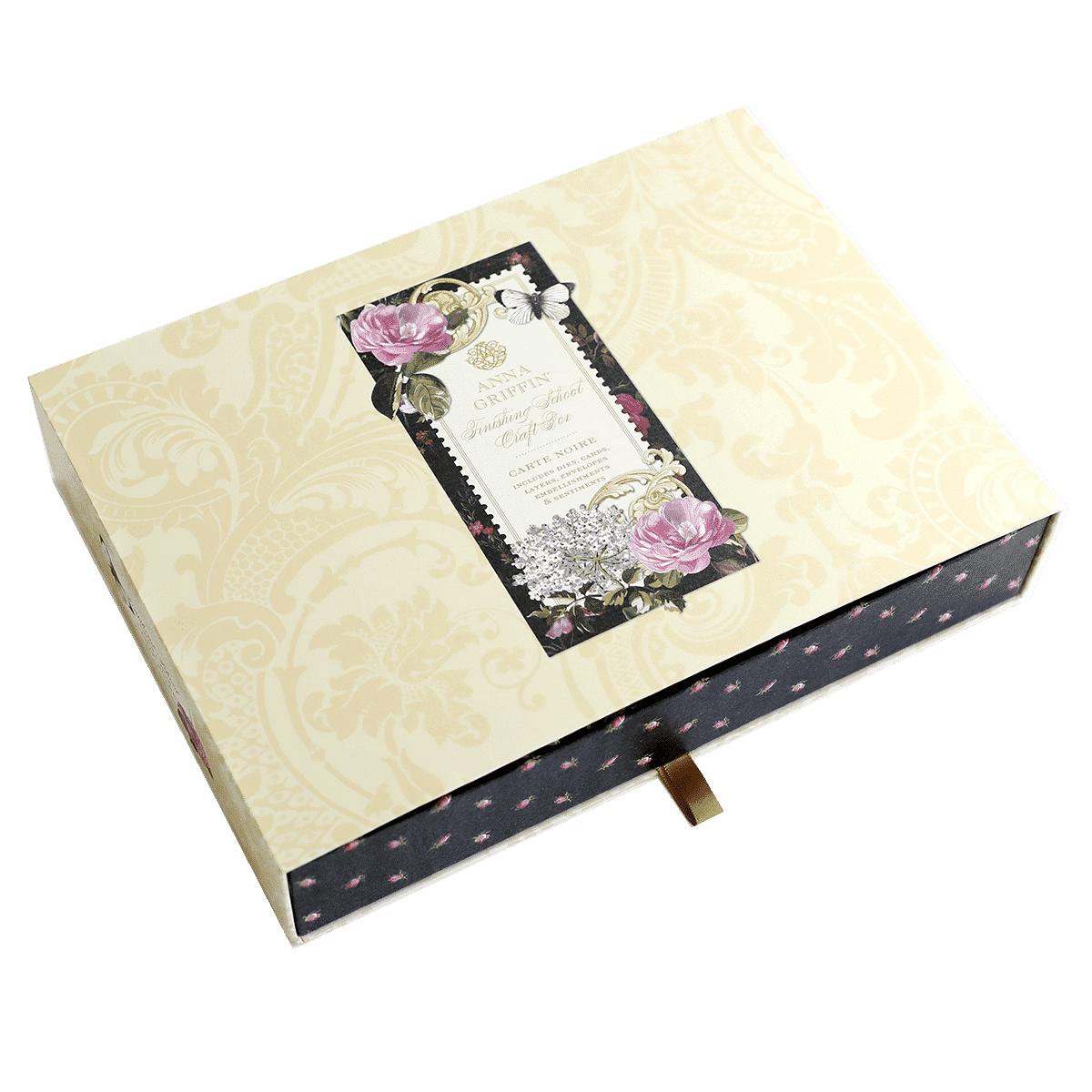 a wedding card box with a floral design.