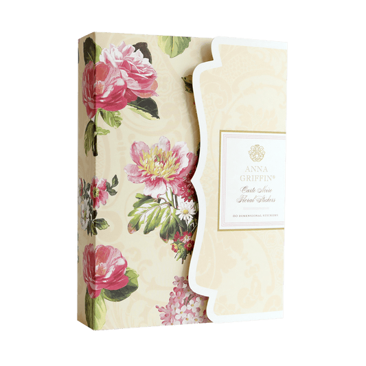 a box with a flower print on it.