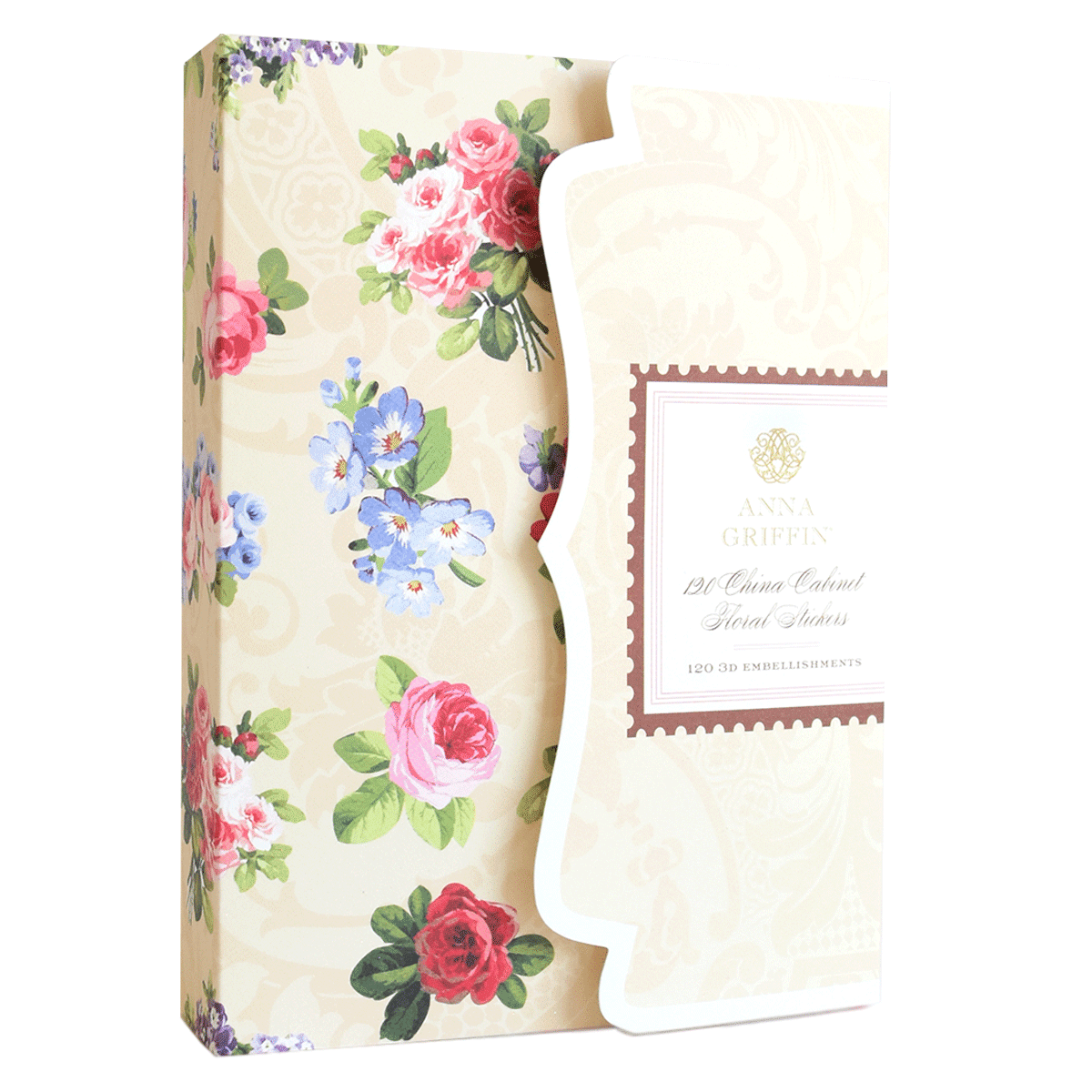 a book with a floral design on it.