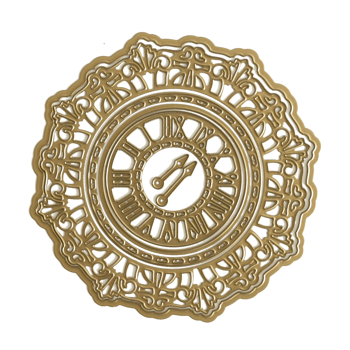 a drawing of a clock on a green background.