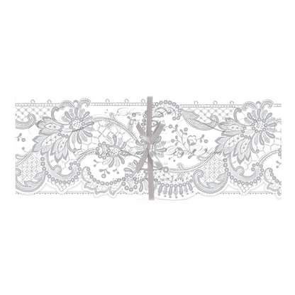 a drawing of a lace curtain with a white background.