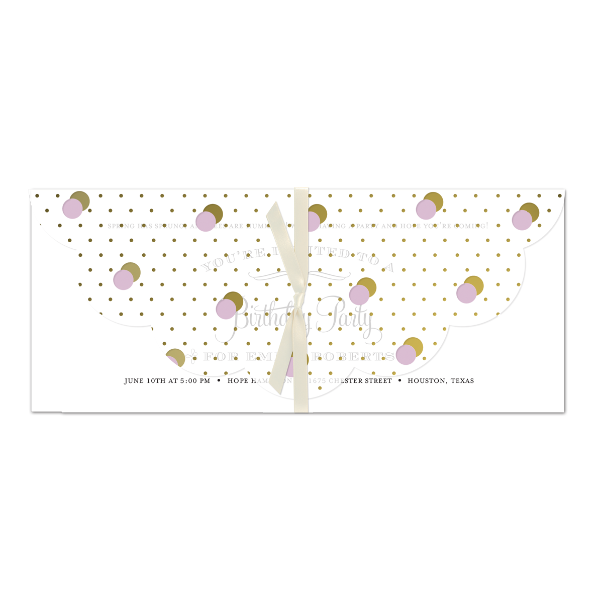 a white and gold dotted paper with dots on it.