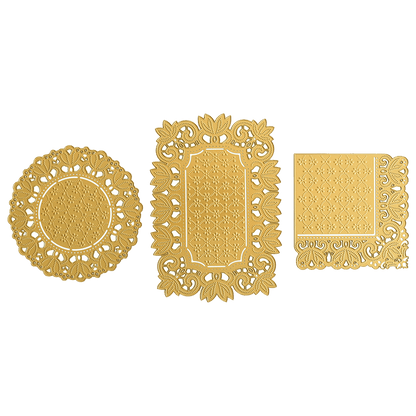 a set of three place mats and a place mat.