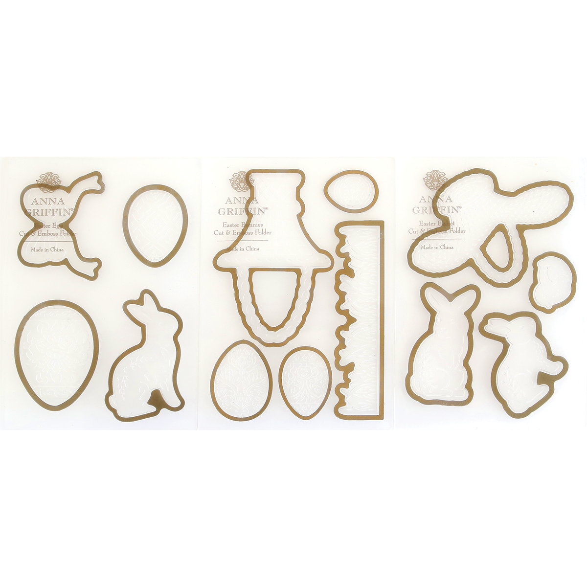 a set of cookie cutters with various shapes.