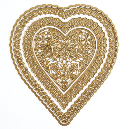 a heart shaped doily on a white background.