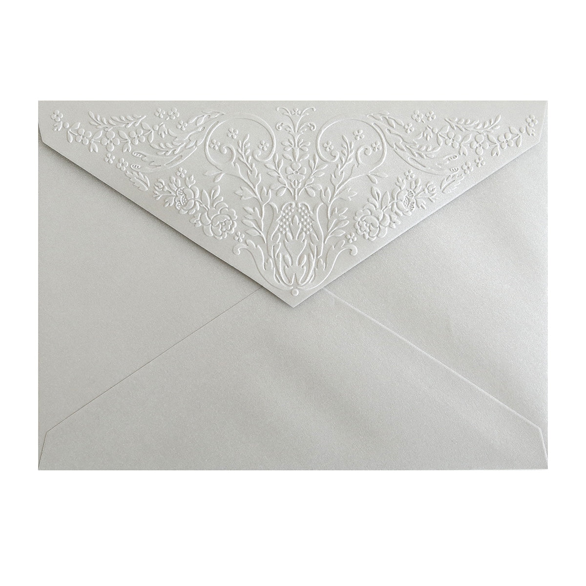 a close up of a white envelope on a white background.