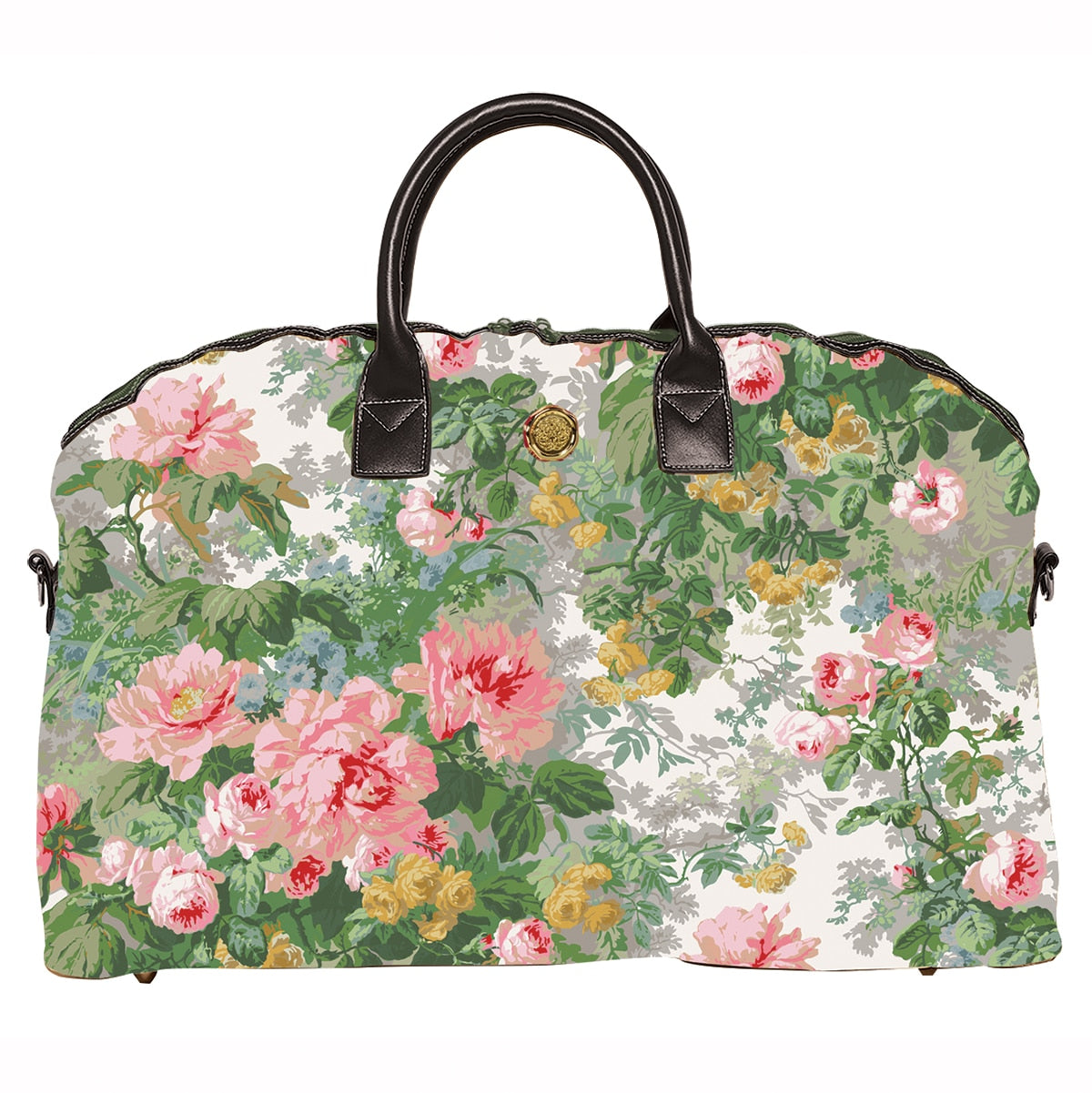 A Virginia Duffle Bag, pink and white floral print.