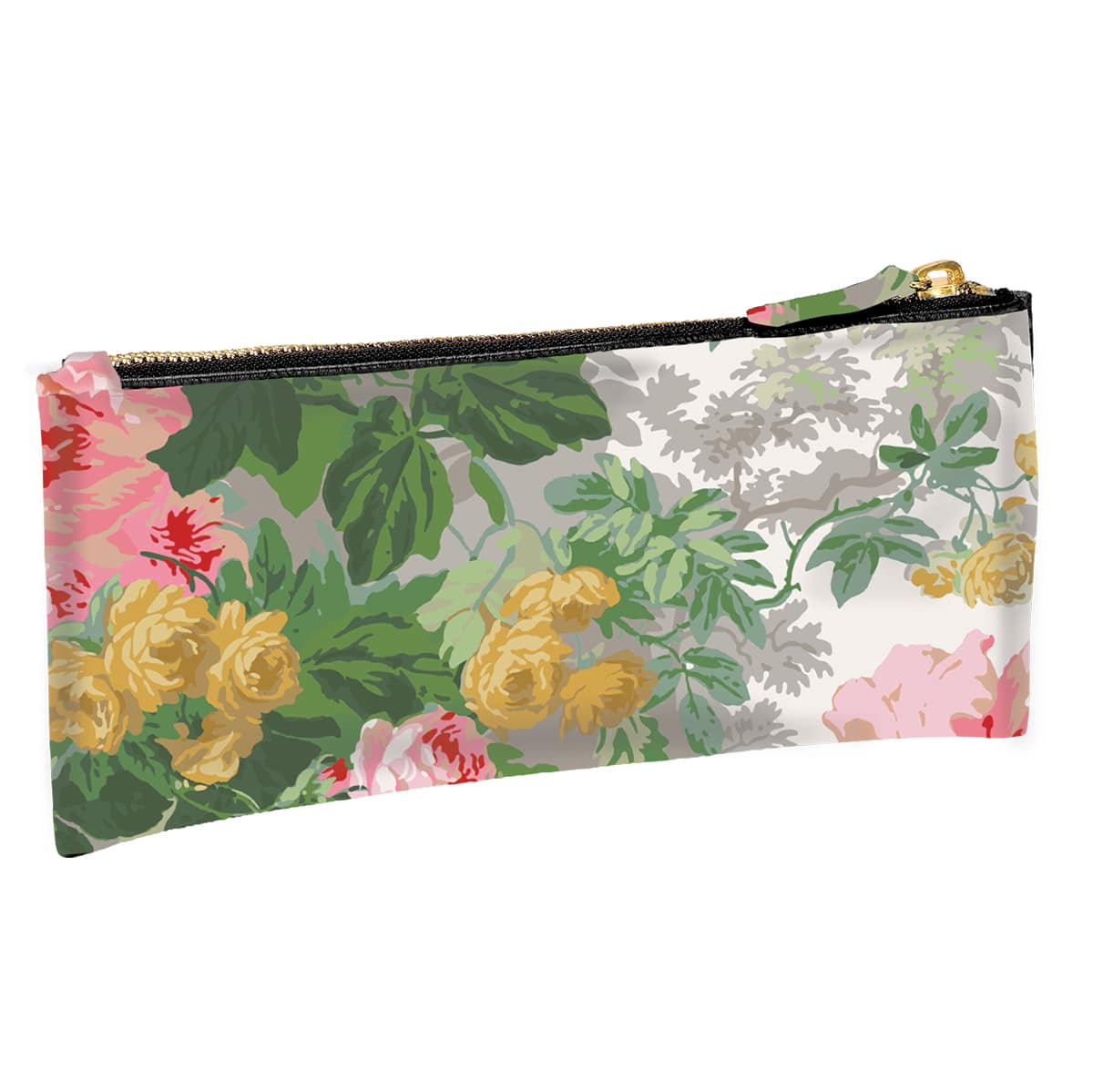 A Virginia Pencil Case with a floral pattern.