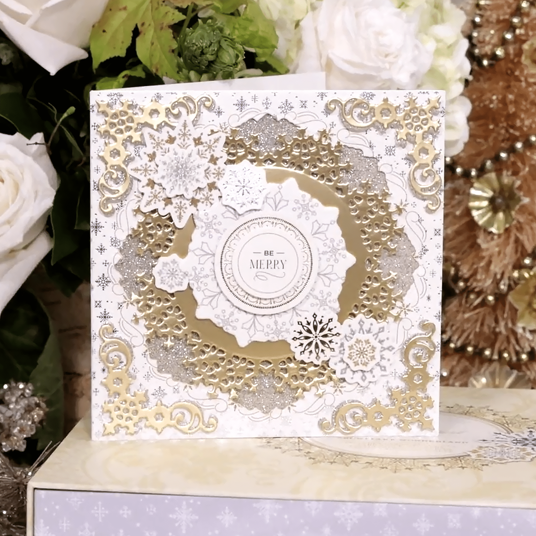 a close up of a card on a table.