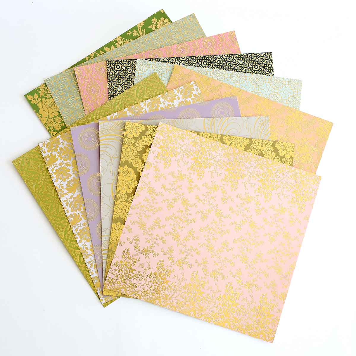 American Crafts Single-Sided Specialty Cardstock 12x12 Lattice/Gold Foil
