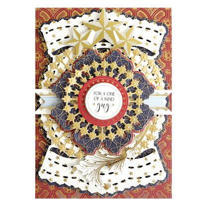 a close up of a card on a white background.