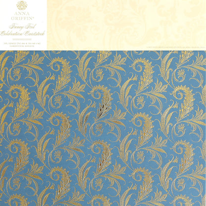a picture of a blue and gold wall paper.