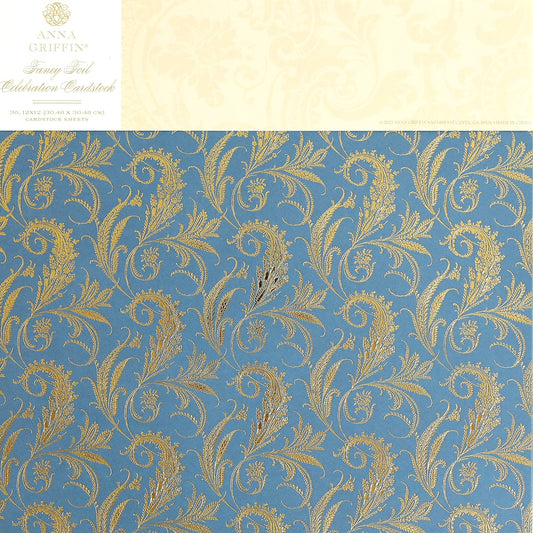 a picture of a blue and gold wall paper.