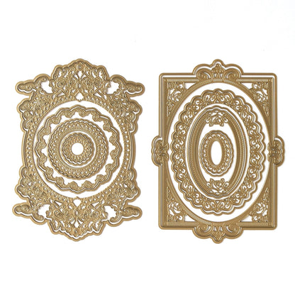 a pair of decorative cut outs on a white background.