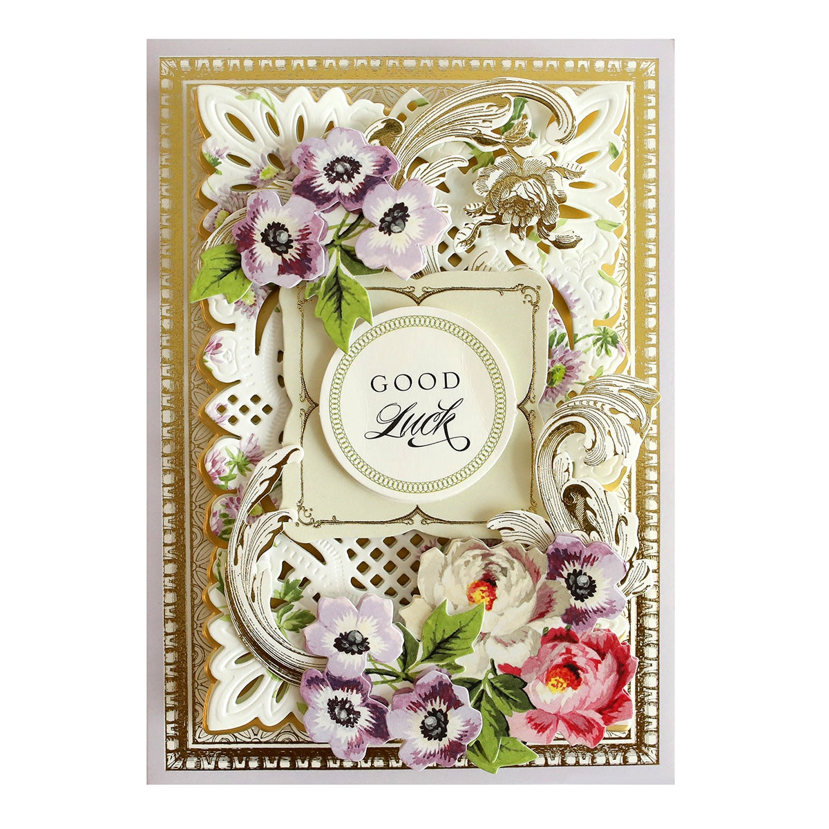 a card with flowers on it.