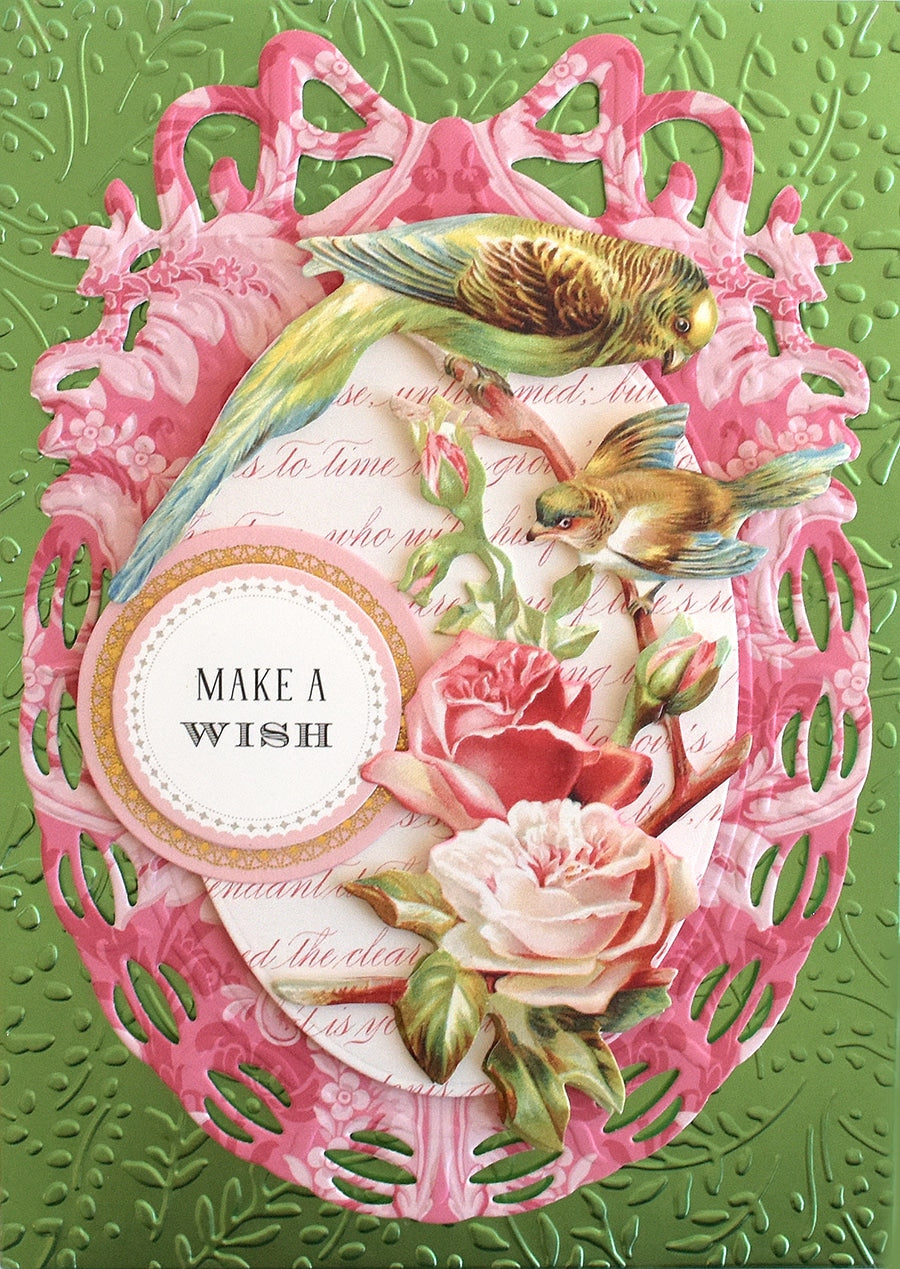 a close up of a card with a bird on it.
