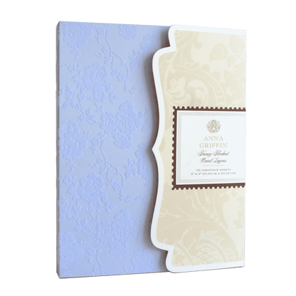 a blue and white book with a label on it.