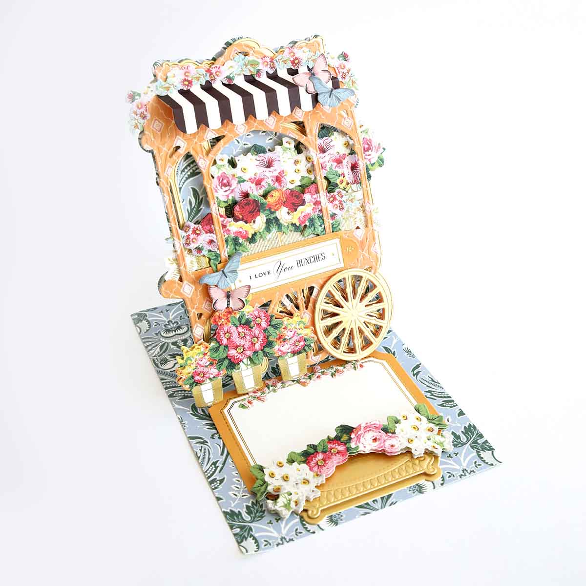 a close up of a card with a horse drawn carriage.