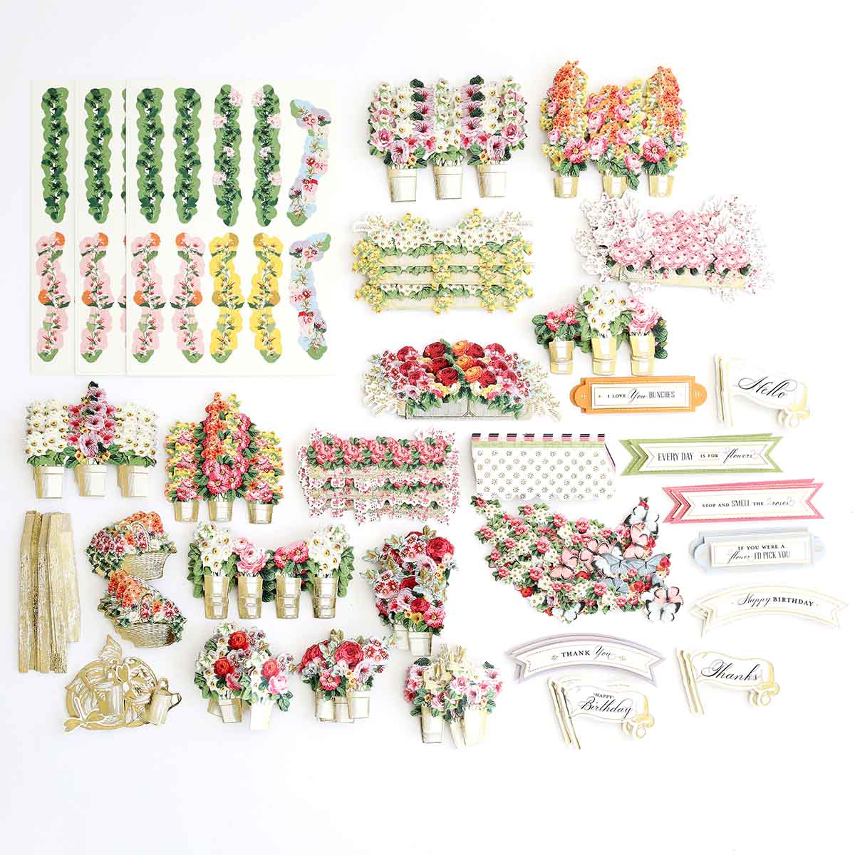Anna Griffin 120-Piece Favorite Flowers 3D Embellishment Stickers