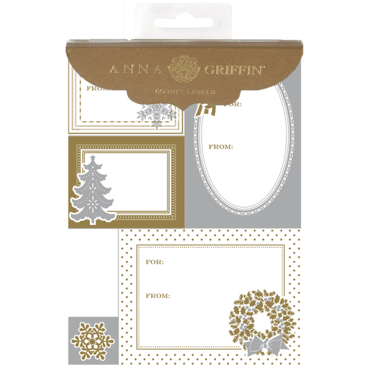 a package of christmas cards with gold foil.